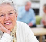Closeup portrait of a smiling elderly woman Closeup portrait of a smiling elderly woman