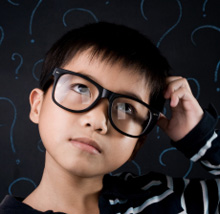asian student wears glasses for myopia