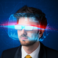 TURN ON IMAGES to see man wearing high tech glasses