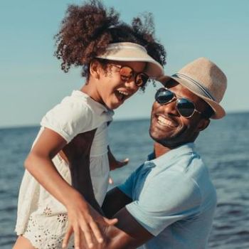 sun protection - girl and dad
